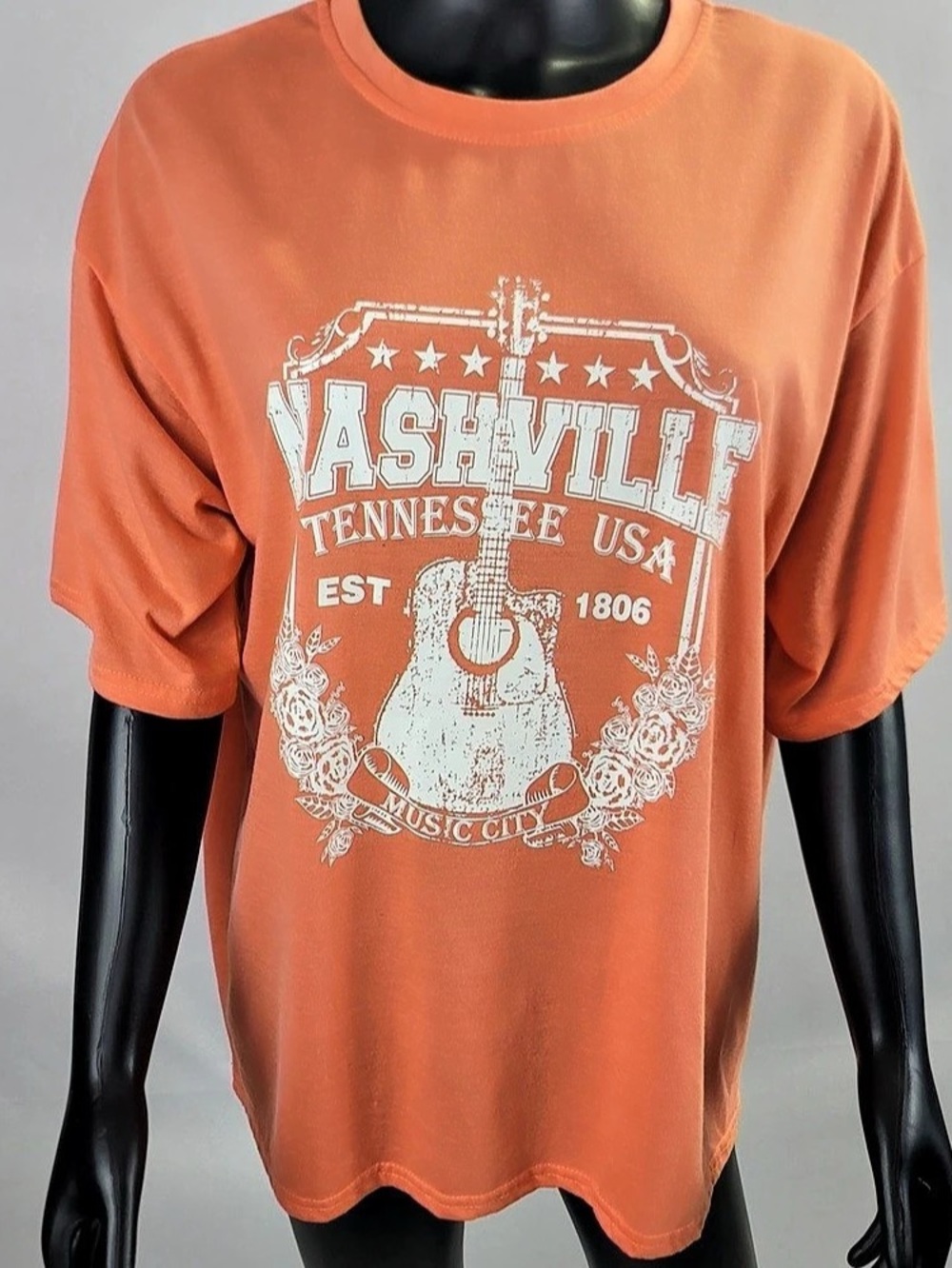 SHEIN Nashville Graphic Tee Orange Large